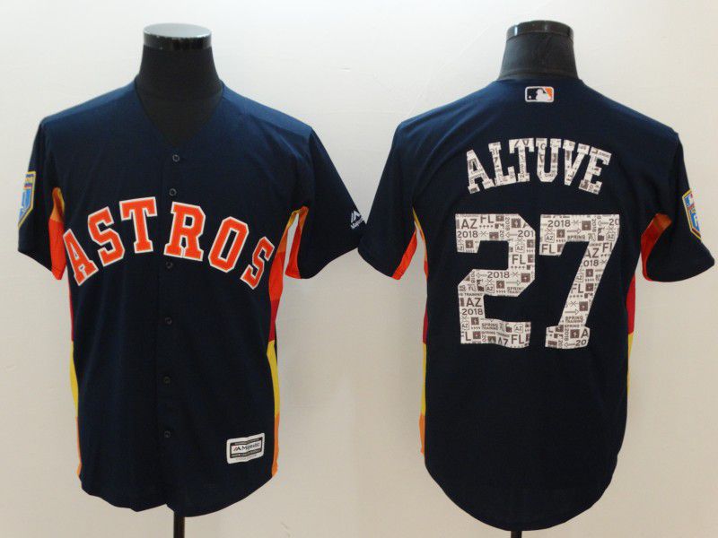 Men Houston Astros #27 Altuve Blue Game Spring Edition MLB Jerseys->youth mlb jersey->Youth Jersey